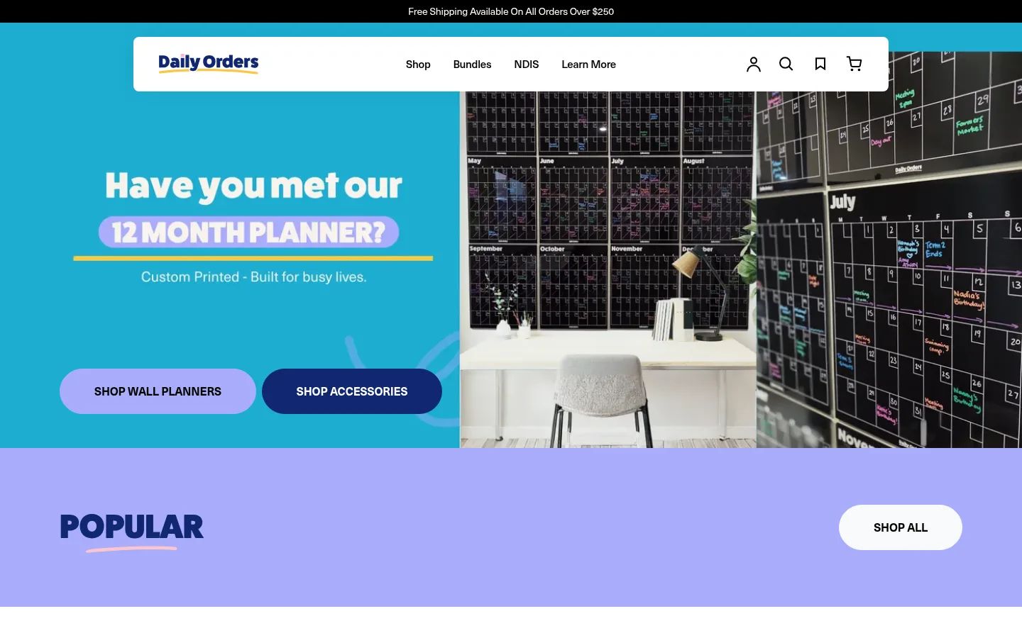 Daily Orders desktop storefront