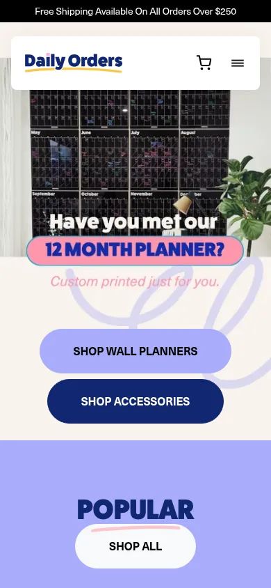 Daily Orders mobile storefront