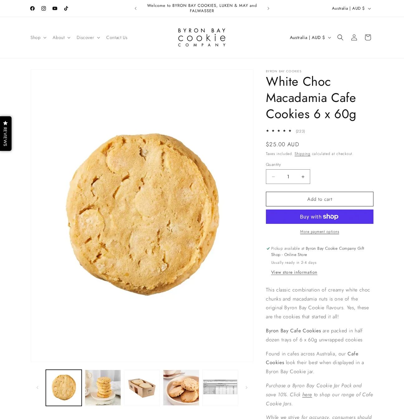Byron Bay Cookie Company desktop screen 3